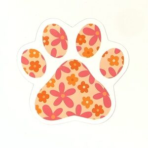 Floral Paw Vinyl Sticker